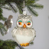 Glass Silver Owl Glass Vintage Style Christmas Ornament