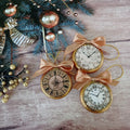 Wooden Clock Face Vintage Christmas Ornaments