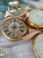 Wooden Clock Face Vintage Christmas Ornaments