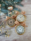 Wooden Clock Face Vintage Christmas Ornaments