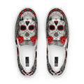 Red Accents Sugar Skull Women’s Slip-on Canvas Shoes