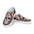 Red Accents Sugar Skull Women’s Slip-on Canvas Shoes