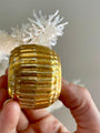 Vintage Gold Bumpy Double Flower Indent Christmas Ornament