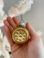 Vintage Gold Bumpy Double Flower Indent Christmas Ornament